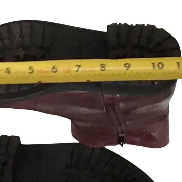 Leather Burgundy Ankle Boots, Franco Sarto, Size 7 - Picture 11 of 13